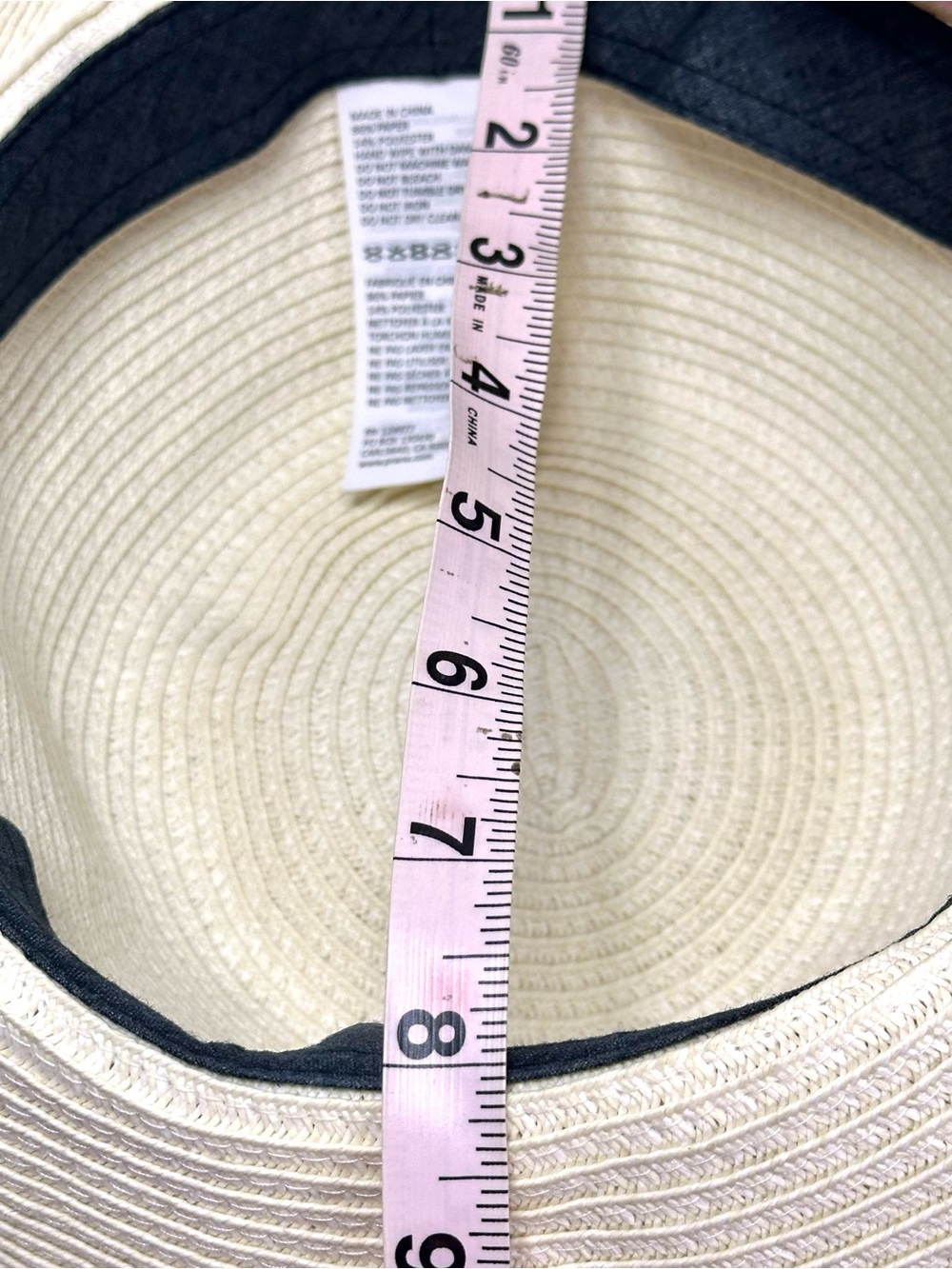 Prana Bright Egg Shell Colored Genevieve Wide Brim Straw Sun Hat - Picture 11 of 13